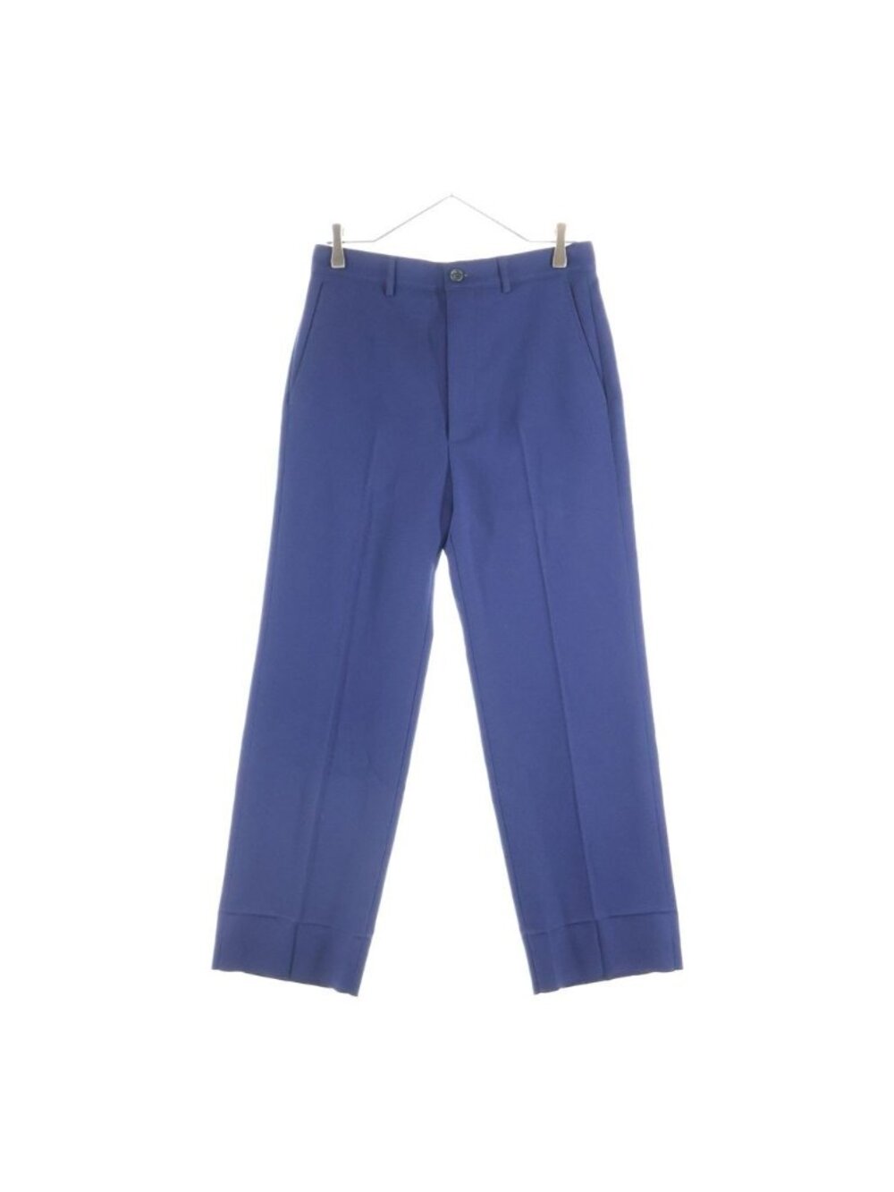 Gucci Fluid Drill Back Belt Cropped Center Crease Trousers Pants Navy